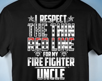 Fire Fighter Uncle Thin Red Line Premium Unisex T-Shirt