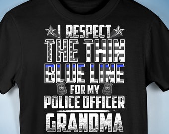 Grandma Police Officer Thin Blue Line Premium Unisex T-Shirt