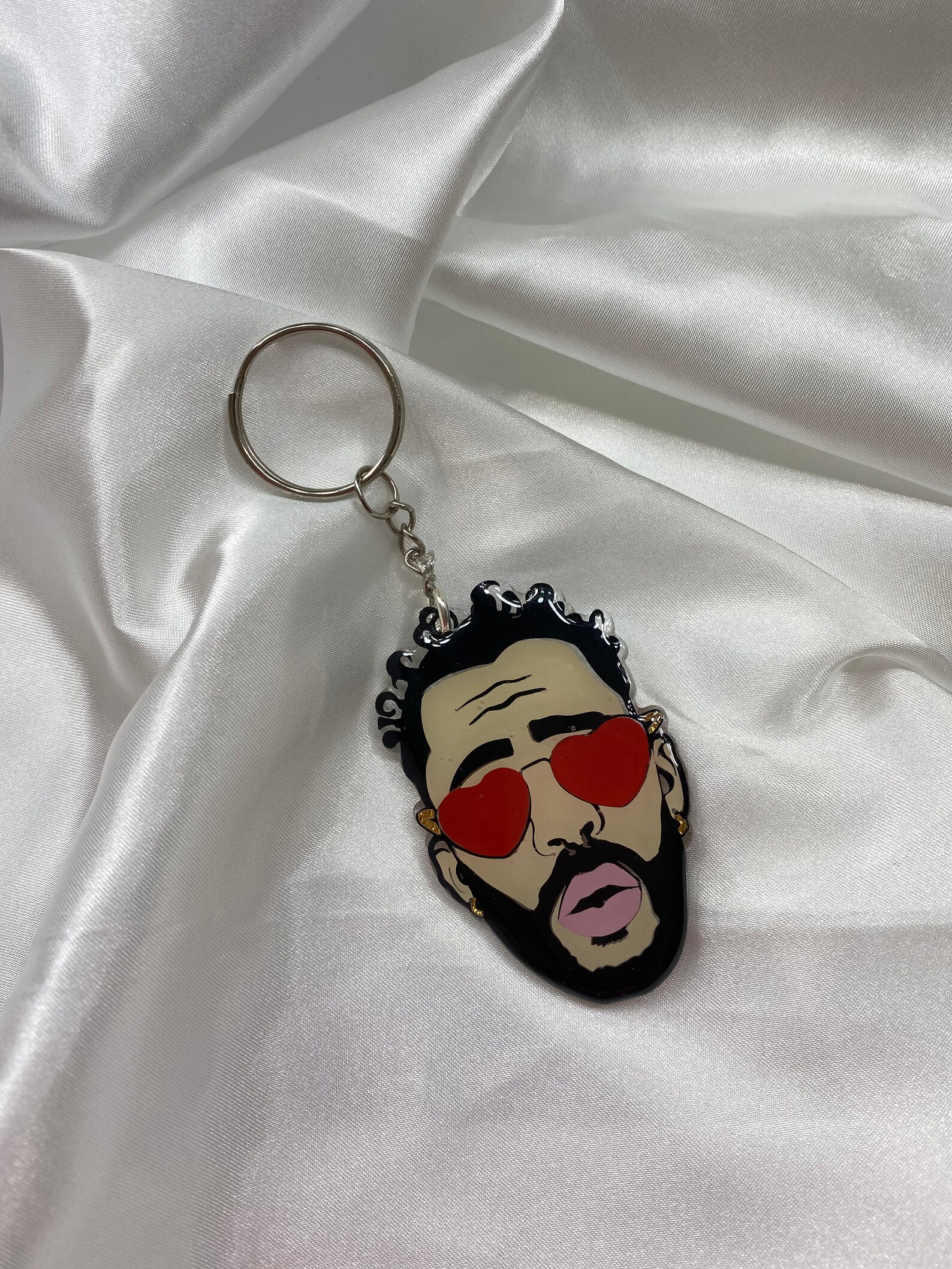 Bad Bunny Face Keychain Bad Bunny Keychain Bad Bunny Etsy