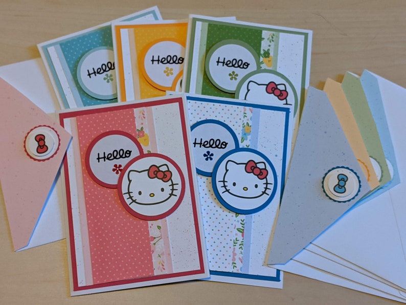 with Gift Box Set of 5 Rainbow Hello Notecards