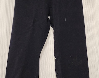 Pantalones vintage de lana negra de la Marina de los EE. UU., talla 29 x 27,5", década de 1960.