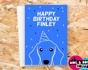 Carte d’anniversaire teckel personnalisée - Carte de chien saucisse - Carte du chien - Daxie - Weiner - Maman chien - Papa chien