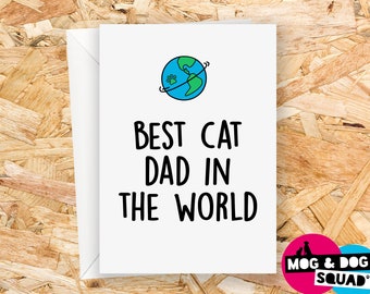 La mejor tarjeta del día del padre de papá gato - Del gato - Para los amantes de los gatos - Para él