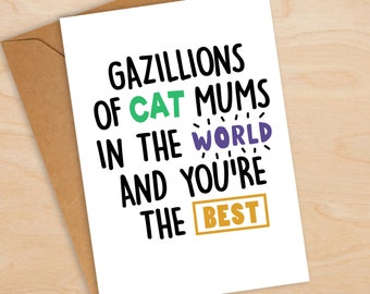 World's Best Cat Mum - Cat Mother's Day Card - From The Cat - For Cat Lovers - For Her