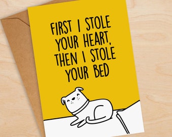 Ich stahl dein Herz Hund Valentinskarte - Lustige Valentinstagskarte - Valentinskarte Frau - Valentinskarte Ehemann