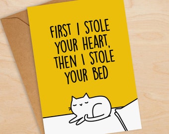 I Stole Your Heart Katze Valentinstagskarte - Lustige Valentinstagskarte - Valentinstagskarte Frau - Valentinstagskarte Ehemann