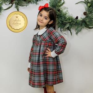 Tartan Christmas girls dress. Christmas Outfit Tartan, Girls Christmas Outfit Red.