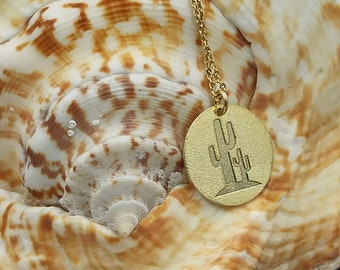 Dainty Cactus Necklace Solid Gold 14k,Cactus Pendant,Small Cactus Necklace,Real Gold Cactus,necklace for gift,necklace for women