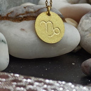 dainty capricorn zodiac necklace solid gold 14k,Necklace,Pendant Necklace,Zodiac Horoscope necklace,negklace for gift,necklace zodiac