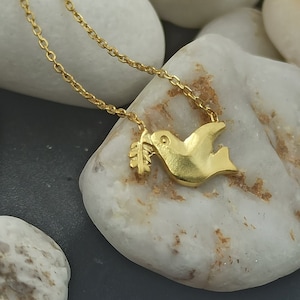 solid gold 14k swallowtail necklace, bird necklace, swallow, dove olive, dainty swallow,necklace for gift, gift birthday,solid gold necklace