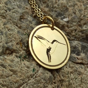 Dainty 14k Solid Gold Hummingbird Necklace, Personalized Hummingbird pendant, Hummingbird Jewelry,necklace for gift, gift for mom,