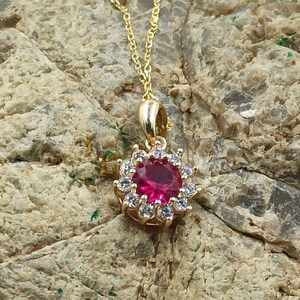 Ruby Necklace solid gold 14k, Ruby Pendant Necklace, Real Ruby Jewelry, July Birthstone Jewelry, Gift for her, wedding gift, birthday gift