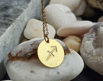 dainty Sagittarius Zodiac solid gold 14k,Sagittarius Necklace,Pendant Necklace,Zodiac Horoscope necklace,negklace for gift,necklace zodiac