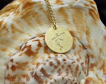 Dainty 14k Ballet Dancer, Ballerina Necklace,Ballet Necklace, Ballerina Jewelry, Ballet Gift, Dance Necklace,dainty ballerina gold necklace