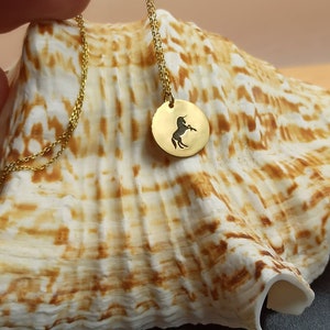 dainty Unicorn Necklace solid gold, Dainty Unicorn Pendant, Necklace for gift,Unicorn Jewelry,Gift For Her, Mythical Horse, Magical Creature