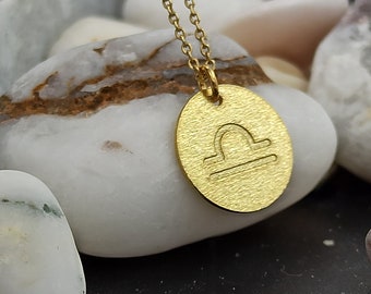 dainty Libra zodiac necklace solid gold 14k,libra Necklace,Pendant Necklace,Zodiac Horoscope necklace,negklace for gift,necklace zodiac