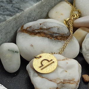 dainty Libra zodiac necklace solid gold 14k,Libra Necklace,perforated Necklace,Horoscope necklace,negklace for gift,necklace zodiac