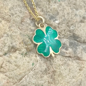 clover necklace gold,clover gold,necklace for gift,four leaf clover,clover enamel,solid gold 14k,Best Friend,Lucky Charm necklace, enamel