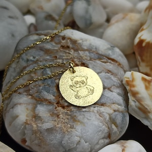 zierliche Panda Kette,Panda Kette Gold,Halskette nach Maß, Panda Anhänger, zierliche Kette, Panda Schmuck, Goldkette,Halskette für Geschenk