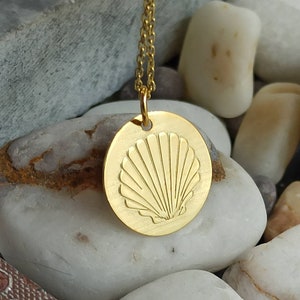 Seashell Solid Gold 14k Necklace,Seashell Jewelry,Shell Jewelry,Personalized Shell,Shell Charm Pendant,Dainty Shell Necklace,necklace gift