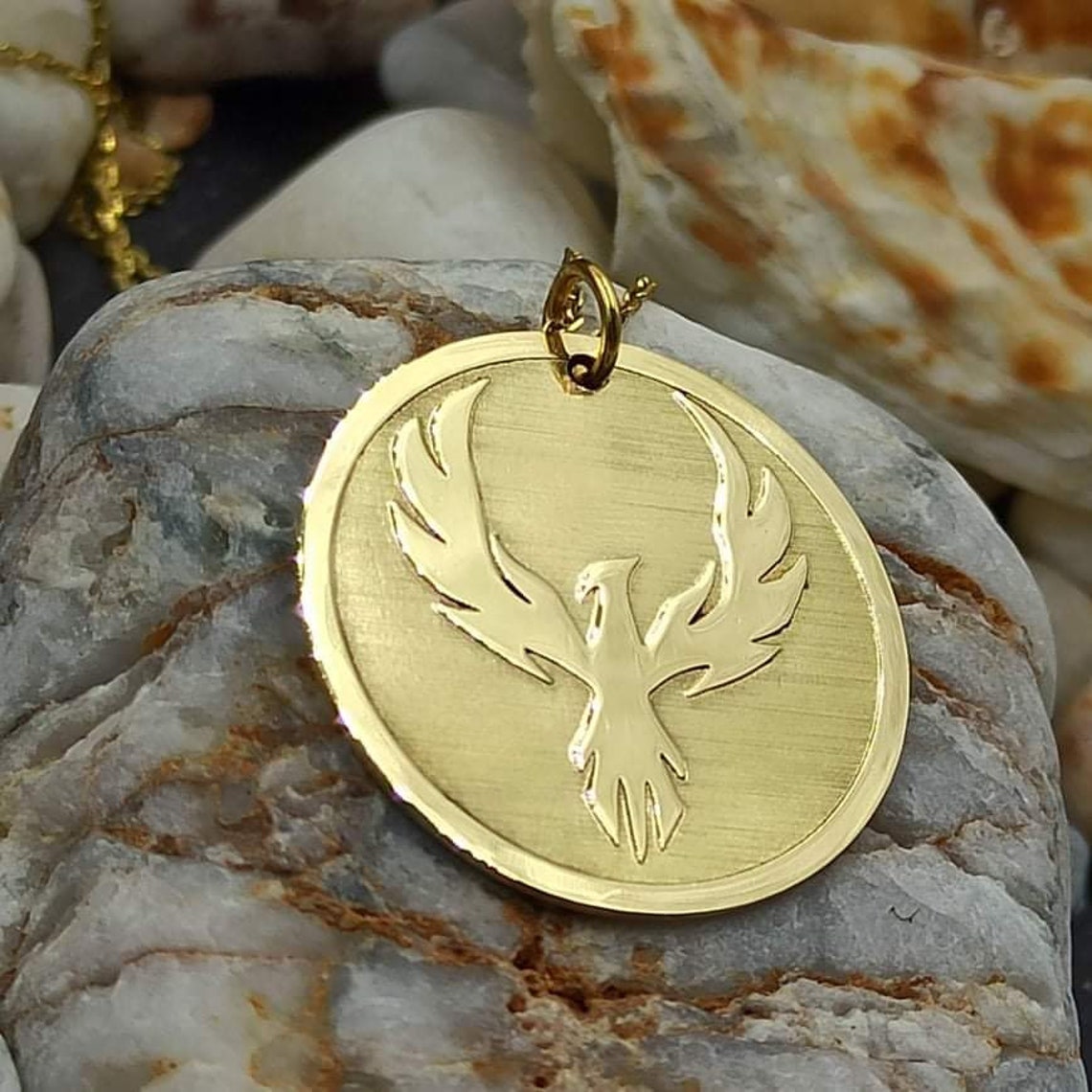Solid Gold 14k Phoenix Bird Necklace Personalized Phoenix Etsy