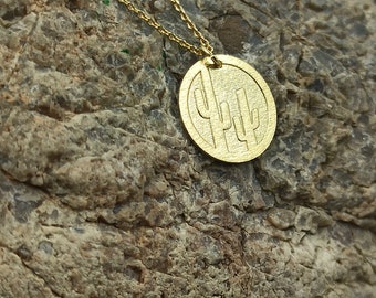 Dainty Cactus Necklace,Solid Gold 14k, Necklace for gift,Tiny Cactus Pendant, Small Cactus Necklace, Real Gold Cactus,necklace for gift