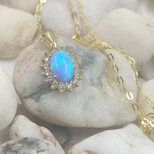 14k massief goud, turquoise sieraden, swarovski-zirkoon, prachtige sieraden met turkoois, ketting als cadeau, sierlijke sieraden, cadeau voor haar,