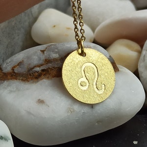 Dainty Leo Zodiac solid gold 14k,Necklace zodiac,leo Necklace,Pendant Necklace, Zodiac Horoscope necklace,necklace for gift,