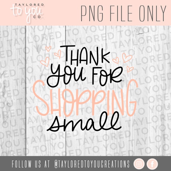 Thank you sticker PNG, shopping small, small business PNG, thank you for shopping small card, Small business thank you card