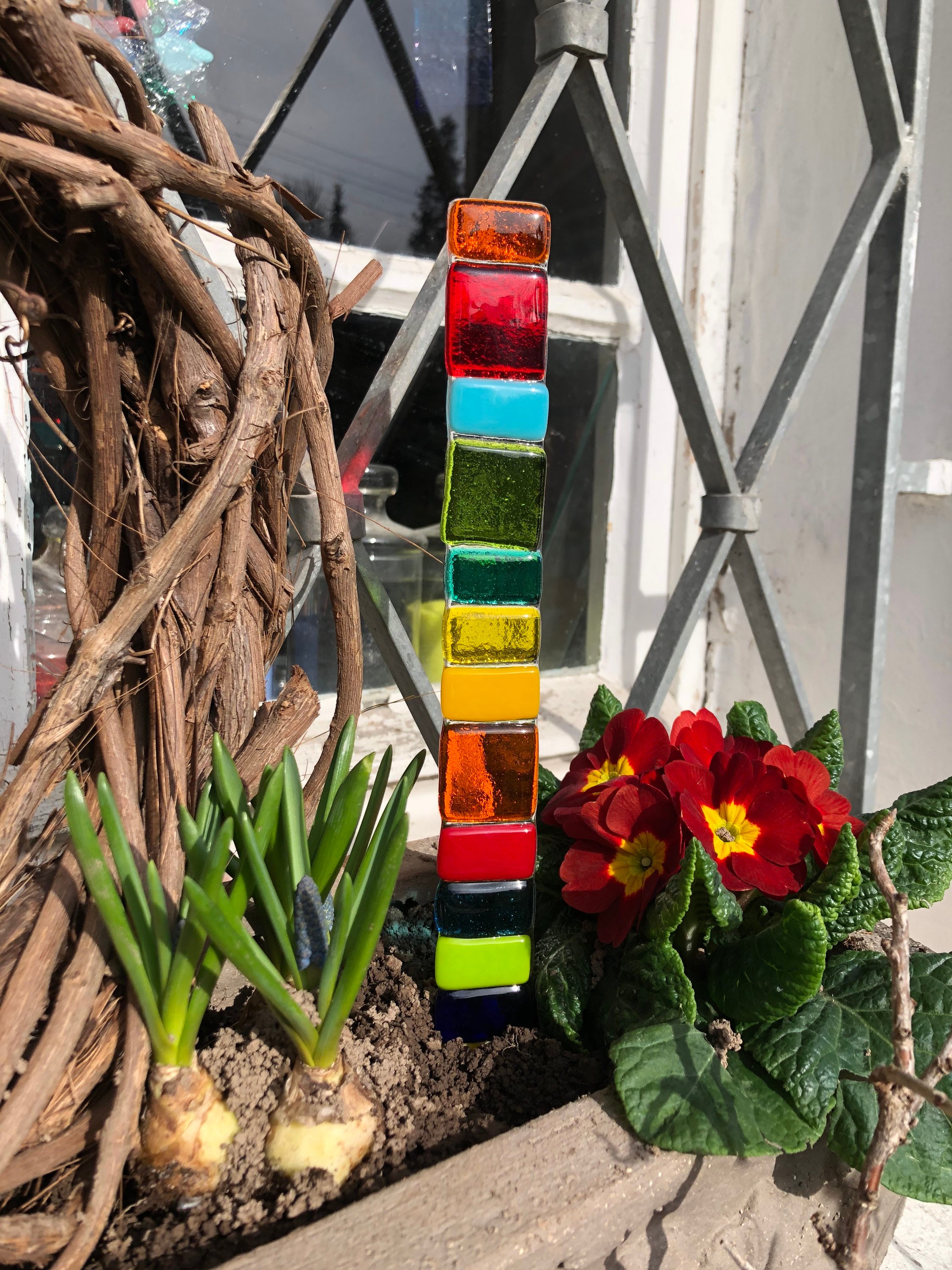 Blumenstecker Gartenstecker verschiedene Farben Etsy