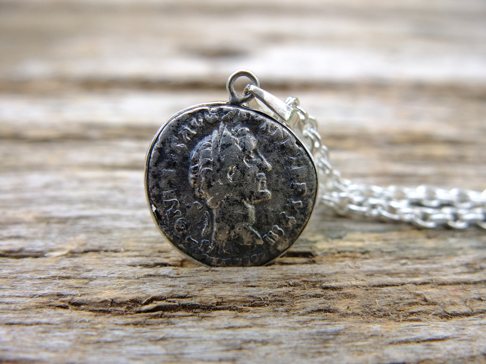 Collier romain antique de pièce de monnaie dargent pendentif Etsy