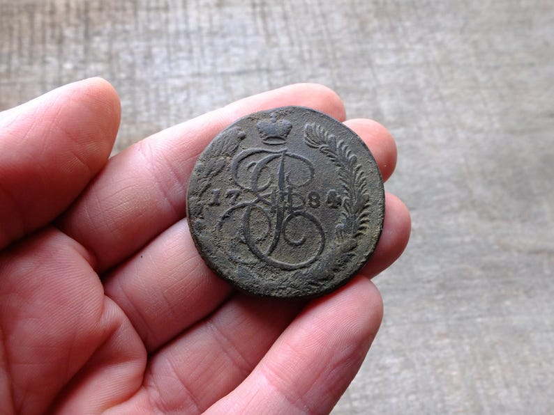 5 Kopeks 1784 EM, Large Antique Coin, Russian Empire, Gift for Coin ...