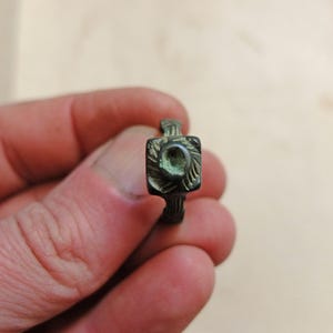 Viking age bronze finger ring, primitive medieval ring, dig find ancient jewelry