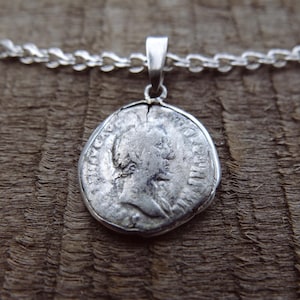 Emperor's Antoninus Pius coin pendant, authentic roman denarius pendant, silver necklace made with real roman coin