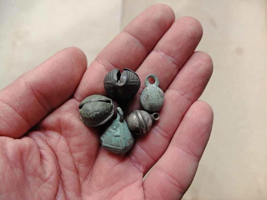 Bell Pendant Ringer 5 Authentic Medieval Bell Pendants, Antique Bronze and Silver Jingle ...