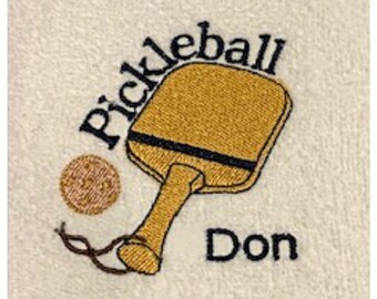 100% cotton personalized and embroidered sports towels - pickleball