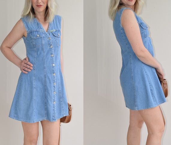 80s Vintage Denim Vest, Replay Denim Womens Mini
