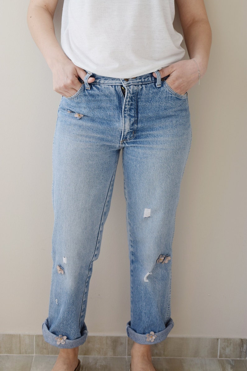 Vintage Wrangler Jeans High Waisted Jeans Floral Women | Etsy