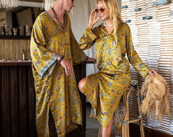 unisex kimono robe hodded kaftan robe