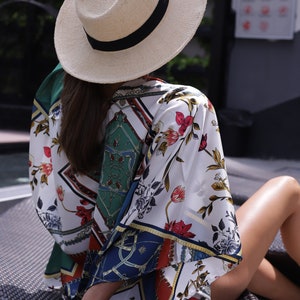 Short Kimono Cardigan Robe Beachwear Women's Cover-Up Dress Short Rayon Light Fabric Cover Up Boho Festival Beachwear Cover Up image 8