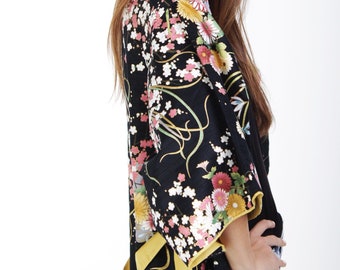 Bademode Bio-Baumwolle Kimono Robe - Japanische Baumwolle Cardigan Robe Nachtkleid - Boho Style Baumwolle Kimono Robe Morgenmantel -Geschenk für Sie