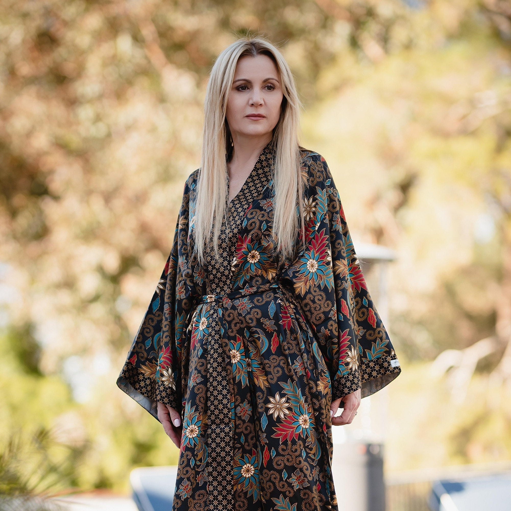 Winter Floral Kimono Gown - Terracotta - SS24