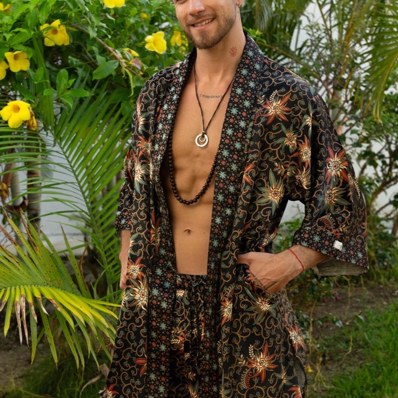 Mens Kimono Short Black - Etsy