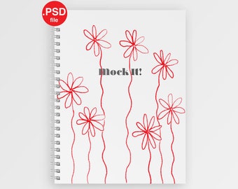 Spiral Notebook and Planner Mockup - A5 - PSD Template with Smart Object