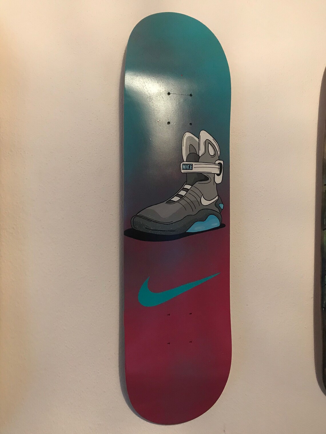 Skateboard Deck with the Back to the Future Nike Etsy