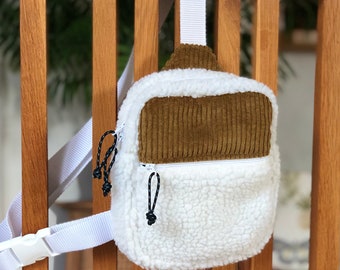 Sac banane sherpa écru et camel