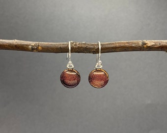 Autumn Harvest, Dichroic Glass Earrings