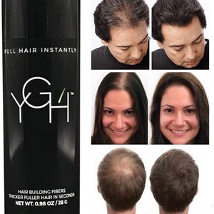 YGH - Hair Loss Building Fibres for thinning, balding, receding hairline - 0.98 oz / 28g Bottle - [MEDIUM BROWN]