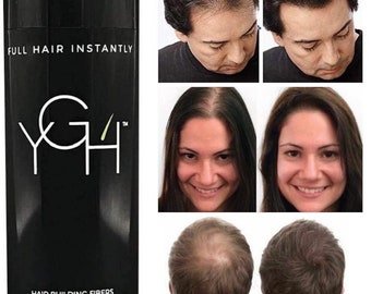 YGH - Hair Loss Building Fibres for thinning, balding, receding hairline - 0.98 oz / 28g Bottle - [LIGHT BROWN]