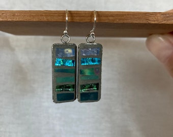 Sea Green Mosaic Earrings